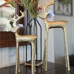Holiday Time Gold Textured Reindeer set of 2